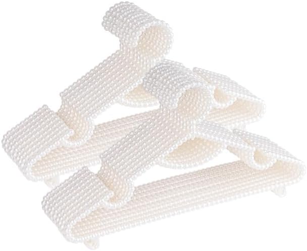 20 Pieces Plastic Heavy Duty Pearl Hangers. Bride Hanger for Wedding Dress. Bridesmaid Hangers. Hanger for Shirt, Pants, Clothing, Coat, Bridal, Sweater and Home Decor. (PH6)