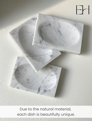 Marble Soap Dish Tray, Soap Bar Holder for Bathroom Shower