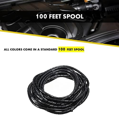 Kable Kontrol Vortex Spiral Cable Wrap - 1/2” Inch 100’ Feet Long - Hose Protector Flexible Polyethylene Wire Conduit Tu