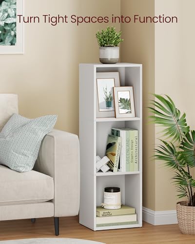 VASAGLE Bookshelf, 3-Tier Bookcase, 9.4 x 11.8 x 37.3 Inches