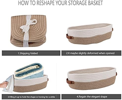 2 Pack Cotton Rope Bathroom Decor Basket,Toilet Paper Holder Basket,Farmhouse Home Decor Organizing Baskets 13"x5.9"x4" 