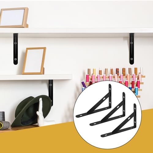 20 Pack Heavy Duty Shelf Brackets Black 4 X 6 Inch 90 Degree Floating Shelves Metal Wall Mount L Shaped Shelves Support 