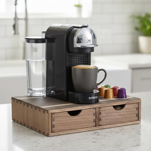 DDYURI Coffee Pods Storage Drawer Holder CF1D2C Dark Brown
