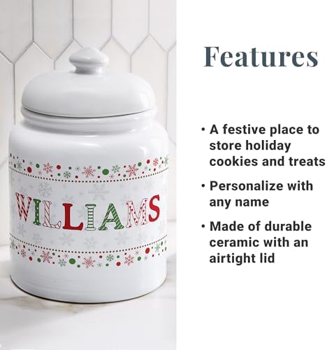 Let's Make Memories Personalized Cookie Jar - For Bakers - Kitchenware - Ceramic - Airtight Lid - Christmas Cookie Stora
