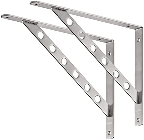 YUMORE 16 Inch Shelf Bracket, Heavy Duty L Bracket, 2 Pack