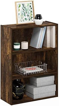 Furinno PASIR Book Shelf, 3-Tier Bookshelf, Storage Shelves Bookcase, 9.7 x 23.7 x 31.5, for Living Room, Bedroom, Home 