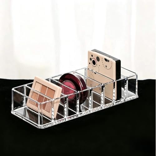 Clear Acrylic Compact Makeup Organizer 2 Pack 8 Compartments