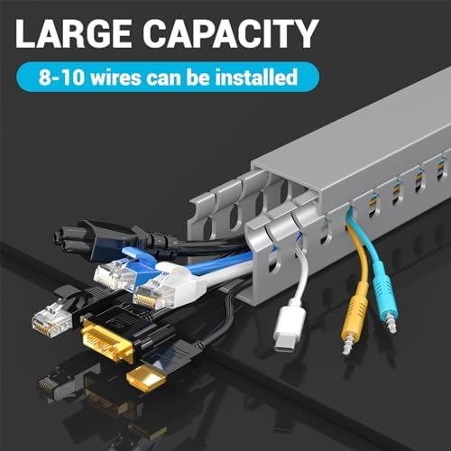 Open Slot Wire Duct Kit, 62.8"(4 x 15.7) Server Rack Cable Management, Cable Management Raceway for Hide Network HDMI VG