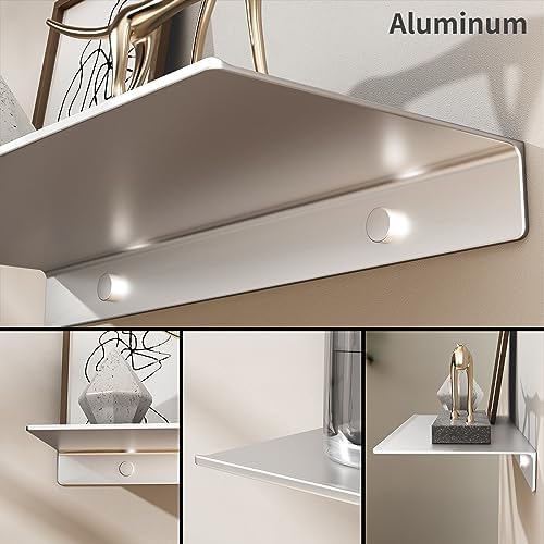 Danpoo 12 inch Metal Wall Shelf Small Floating Shelf for Wall Organizer & Storage, Display Shelf for Bathroom, Living Ro