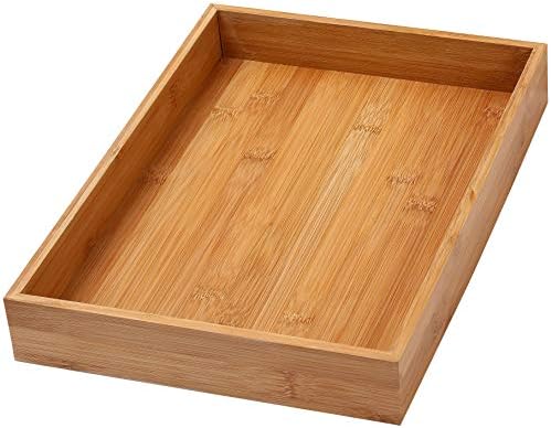 YBM HOME Pack of 12 & Kitchen Bamboo Drawer Organizer Box 14" Lx10 Wx2 H #319