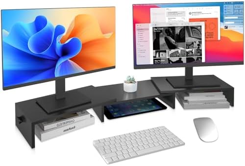Pholiten Monitor Stand Riser with Adjustable Length and Swivel Angles