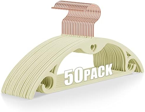 Velvet Hangers Felt Clothes Hangers 50 Pack Ivory