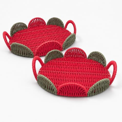 Round Boho Decor Storage Basket,Handmade Paper Rope Basket,Kit