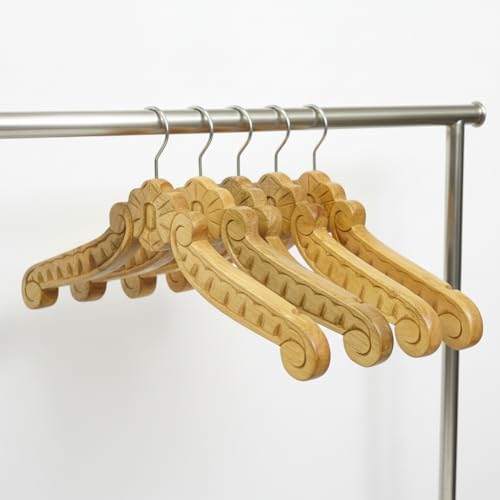 Wooden Coat Hanger Handmade Vintage Wooden Suit Jacket Clothes Hanger for Groom & Bridal Wedding Dress Non Slip Smooth Finish Swivel Hook Bridal Shower Party Favor Gift Ideas (18 Inch)