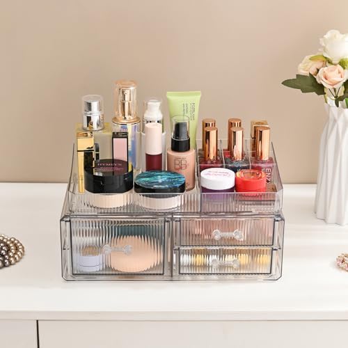 ZHIAI stackable storage drawer, cosmetics storage box, cosmetics and beauty product storage organizer, suitable for make