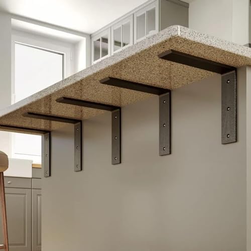 WINKER Countertop Support Bracket 3 Pack Heavy Duty 3/8" Thick Hidden L Shelf Bracket 18" x 8" x 2.5" Metal Corbels for 