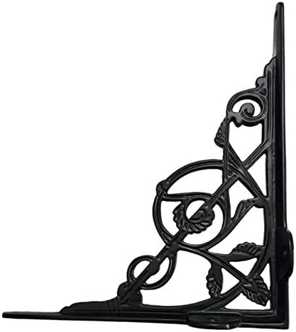 Adonai Hardware Hanameel Antique Iron Shelf Bracket (Supplied as 2 Pieces per Pack) - Black Powder Coated