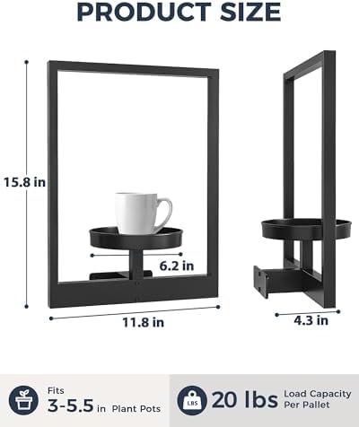 Bamworld Wall Plant Holder Plant Stand Indoor Wall Planters Black