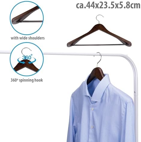 alpina Wooden Clothes Hanger - 1 Piece Clothing Hanger - with Wide Shoulders and Anti-Slip - 44 x 23.5 x 5.8 CM - Suitab