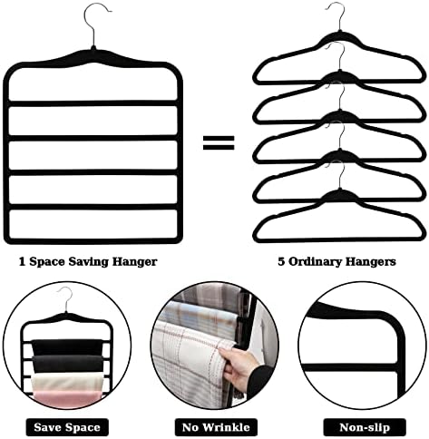 Closet Organizers and Storage, 3 Pack Velvet Pants-Hangers-Space-Saving