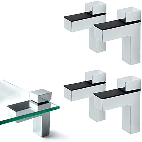 AWEN 4pcs Solid Metal Adjustable Wood/Glass Shelf Bracket Wall Mount,Shelf Holders，3-28mm Thick Adjustable Shelf Bracket