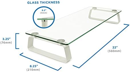 Mount-It! Glass Monitor & Laptop Riser Stand, 22", 44 lbs