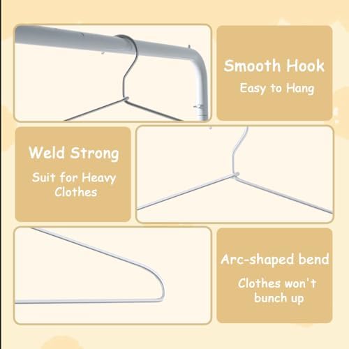 Urby 20 Inch Extra Large Hangers, 6.00 mm Aluminum Heavy-Duty Hangers, 10pk