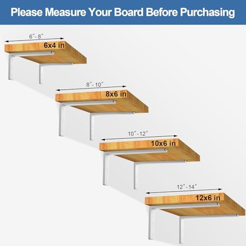 Heavy Duty Shelf Brackets, 8 Pack 6 Inch White L Metal Shelving Brackets, 5mm Thick Rustic Shelf Support Bracket for DIY