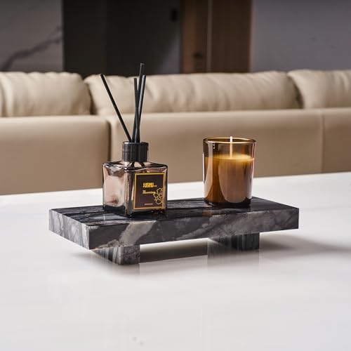 Natural Marble Tray Pedestal Stand, Soap Dispenser Holder, Modern Marble Riser for Decor Display, Soap Pedestal for Bath