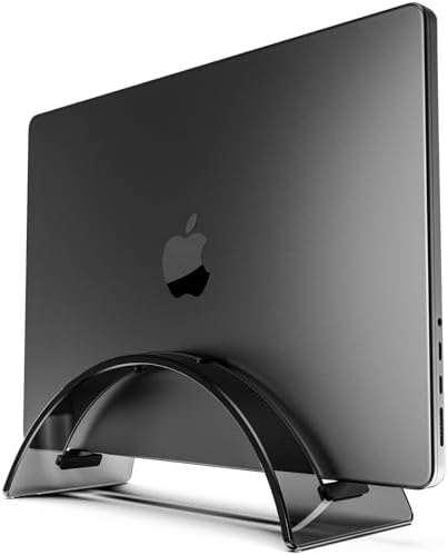 Yikola Vertical Laptop Stand for Desk, Vertical Laptop Hoder Space-Saving Organizer for All MacBook, Laptop Stand Acryli
