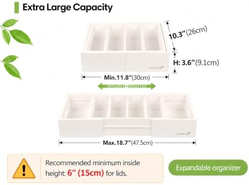 Expandable Bamboo Kitchen Cabinet Organizer for Food Container Lids Holder