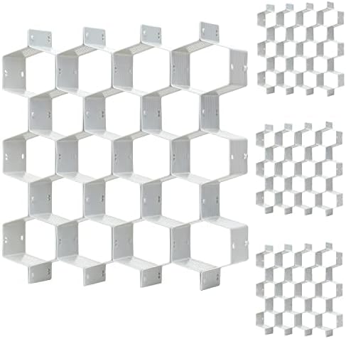 Honeycomb drawer organizer and divider, underwear, socks, tie sorter, office supplies and sundry sorting 32 pieces (Grey)