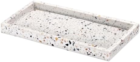Luxspire Resin Bathroom Vanity Tray Countertop Organizer, Mini, Terrazzo