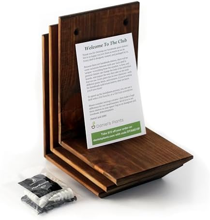 Daniel's Plants Indoor Plant Wall Gallery Shelf Kit | Midcentury Modern Wooden Shelves | Wall Mounted L Shaped Floating 
