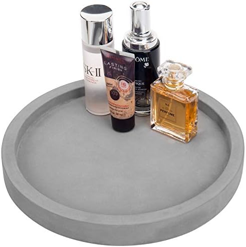 MyGift 11 Inch Gray Concrete Vanity Tray, Perfume & Cologne Organizer