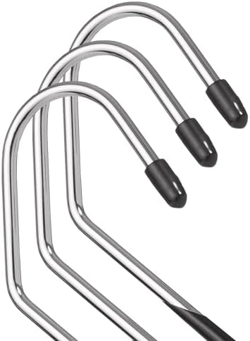 Casafield - 20 Open-Ended Pants Hangers - Easy Slide - Slim, Space Saving Design with Non-Slip Rubber Coating for Trousers, Slacks, Jeans, Skirts