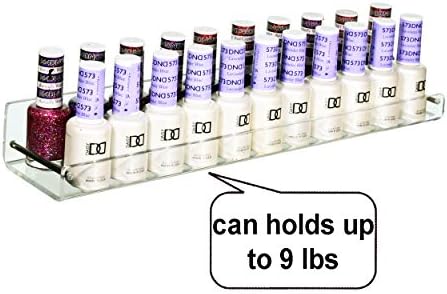 AMT 6 Pack Acrylic Floating Shelves, 15" L x 3.25" W, Clear Bathroom Wall Shelf, Bookshelves, Invisible Display for Offi