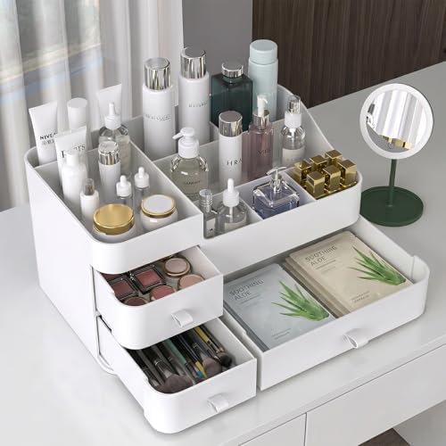 Makeup Organizer with 3 Drawers, Bathroom Counter Organizer.