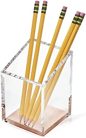 OfficeGoods Acrylic Pen and Pencil Holder, Rose Gold