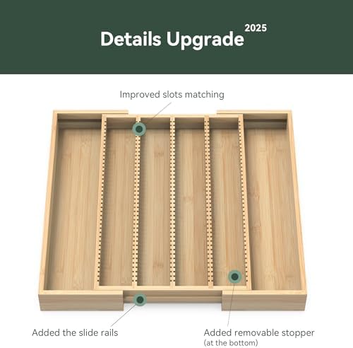 Large Expandable Bamboo Coffee Pod Drawer Organizer