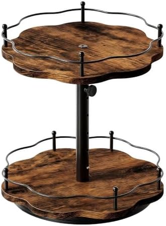 2 Tier Lazy Susan Turntable for Table Top, Cabinet, Corner, Kitchen