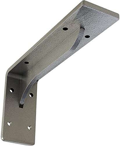 Ekena Millwork BKTM02X08X04EBHSV Steel Bracket Embrey, 2"W x 8"D x 4 1/4"H, Hammered Silver