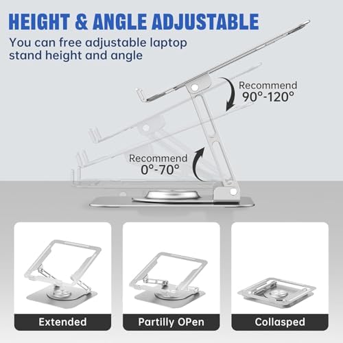 Laptop Stand for desk(360°Rotating),Aluminum laptop Riser for 10-16"Laptops