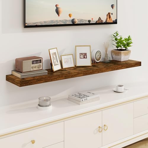 Fun Memories Floating Shelves 55 Inch Long, 8 Deep Floating Shelves for Wall, Large 55 x 8 Display Shelves for Living Ro