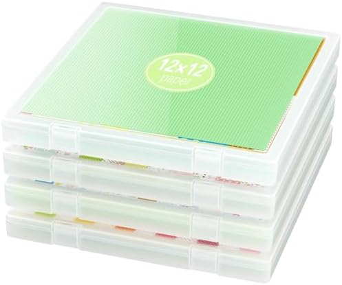 4-Pack Craft Organizers and Storage, Art Supply Organizer with Secure Lid, Clear Stackable Plastic Storage for Puzzle, B