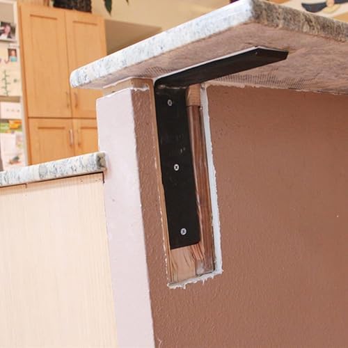 WINKER Countertop Support Bracket 3 Pack Heavy Duty 3/8" Thick Hidden L Shelf Bracket 18" x 8" x 2.5" Metal Corbels for 