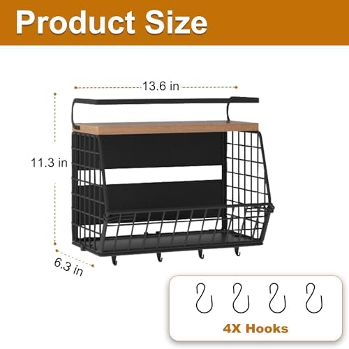Magnetic Shelf for Fridge,Hanging Wall Basket for Potato Onion Fruit and Vegetable Storage Bins,Large Produce Container 