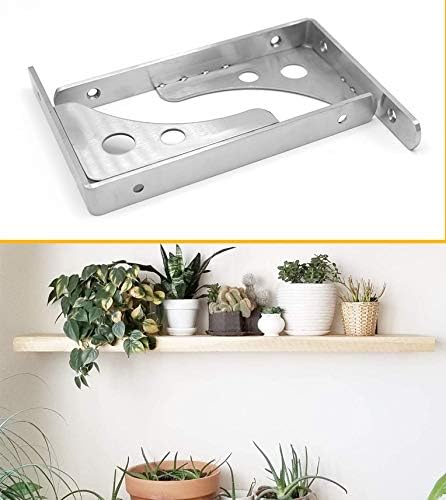 CBTONE 12 Inch Heavy Duty Shelf Bracket, Pack of 4, Wall Mounted Floating L Bracket Stainless Steel Triangle Shelf Supporter, Thicken 4mm, Included Free Screw Accessories