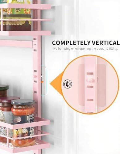 Moforoco Pink 9-Tier Over The Door Pantry Organizer, Pantry Organization and Storage, Black Hanging Basket Wall Spice Ra