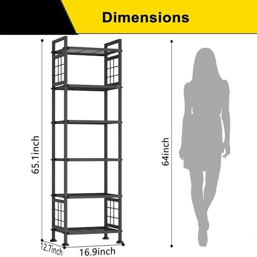GIOTORENT 6-Wire Standing Storage Shelf for Bathroom Organizers and Storage & Laundry Room Organization, Metal Shelving 